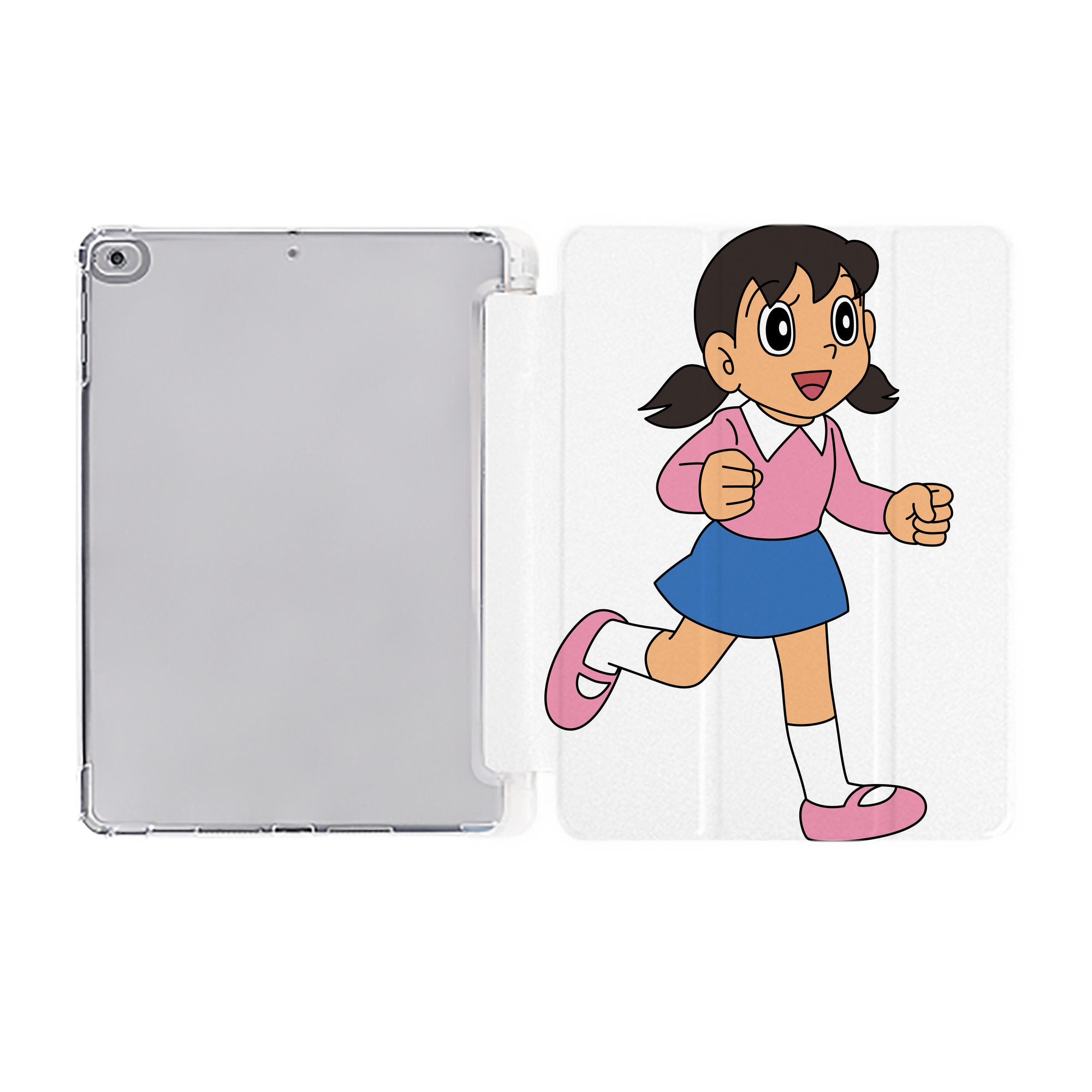 （画像用） ドラえもん みなもと しずか Doraemon Shizuka Minamoto IPad ケース ペン収納付き 三つ折りスタンド PUレザー×シリコン 対応機種9.5/10.5/10.9インチ